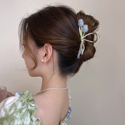 Gheare de păr cu flori de epocă 2022 pentru femei, la modă, geometrică, agrafă de păr, accesorii de păr coreeane, accesorii pentru cap, cleme de păr, cadou