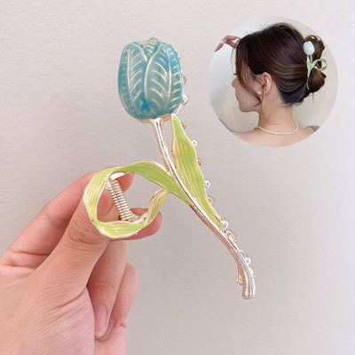 Gheare de păr cu flori de epocă 2022 pentru femei, la modă, geometrică, agrafă de păr, accesorii de păr coreeane, accesorii pentru cap, cleme de păr, cadou