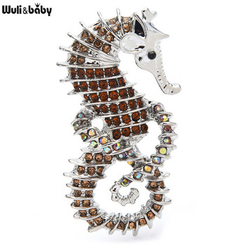 Wuli&baby 2021 New Seahorse Καρφίτσα Δώρο Γυναικείες καρφίτσες Κλασικά αξεσουάρ κοσμημάτων Σήμα 4 χρωμάτων