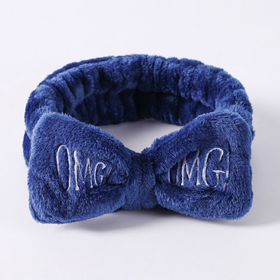 OMG Bentita de păr cu fundă pentru spălarea feței Articole pentru cap pentru femei, la modă coreeană, cu litere brodate, cu lână de coral, bentiță pentru păr, accesorii pentru păr