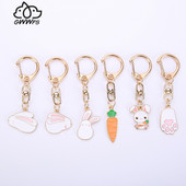 Suport breloc drăguț moda femei fete mini iepure morcov urme animale breloc mașină breloc geantă