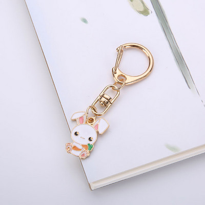 Suport breloc drăguț moda femei fete mini iepure morcov urme animale breloc mașină breloc geantă