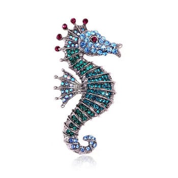 Συλλογή Sweet Sea Creatures Καρφίτσα Αστακός Hippocampal Rhinestone Corsage Ανδρικό και γυναικείο κοστούμι Ζακέτα Αξεσουάρ καρφίτσας