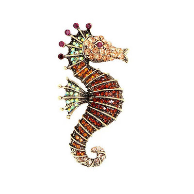 Colecția Creaturi Dulci ale Mării Broșă Homar Hipocampal Strass Corsaj Costum Bărbați și Femei Cardigan Accesorii Pin