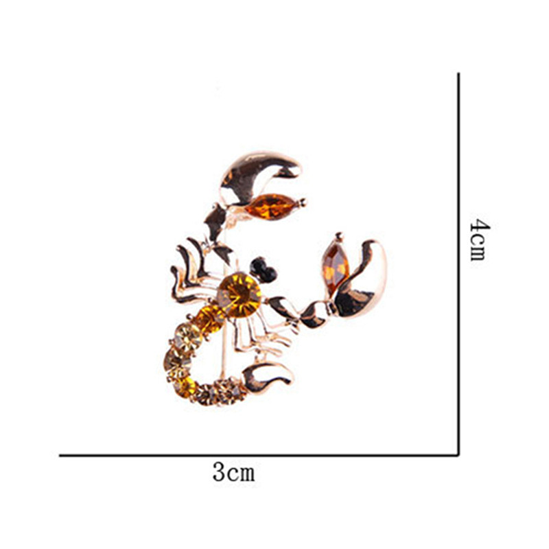 Broșă de modă pentru femei Animal scorpion cristal stras eșarfă broșă ace bijuterii de petrecere ace emailat bijuterii cu revere broșe