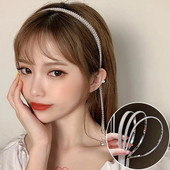 Benzile cu funde cu ciucuri lungi coreene, bentită cu strasuri, accesorii pentru păr pentru fete, cadouri, bentițe de păr de lux pentru femei