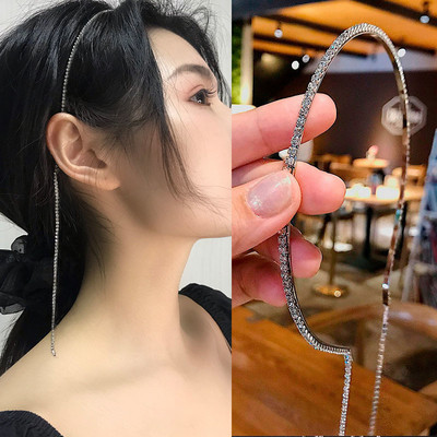 Benzile cu funde cu ciucuri lungi coreene, bentită cu strasuri, accesorii pentru păr pentru fete, cadouri, bentițe de păr de lux pentru femei