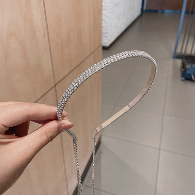 Benzile cu funde cu ciucuri lungi coreene, bentită cu strasuri, accesorii pentru păr pentru fete, cadouri, bentițe de păr de lux pentru femei