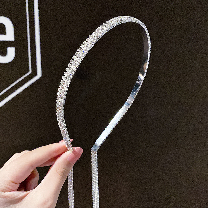 Benzile cu funde cu ciucuri lungi coreene, bentită cu strasuri, accesorii pentru păr pentru fete, cadouri, bentițe de păr de lux pentru femei