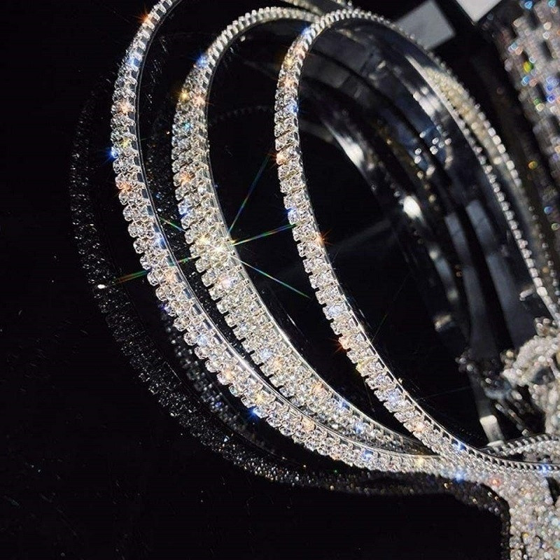 Benzile cu funde cu ciucuri lungi coreene, bentită cu strasuri, accesorii pentru păr pentru fete, cadouri, bentițe de păr de lux pentru femei