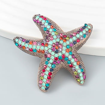 Fashion Metal Cartoon Rhinestone Starfish Καρφίτσα Γυναικεία Χαριτωμένα Animal Badge Party Κοσμήματα Αξεσουάρ Γυναικεία αξεσουάρ