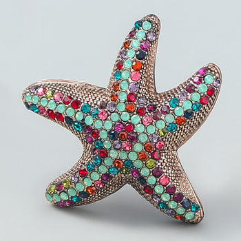 Fashion Metal Cartoon Rhinestone Starfish Καρφίτσα Γυναικεία Χαριτωμένα Animal Badge Party Κοσμήματα Αξεσουάρ Γυναικεία αξεσουάρ