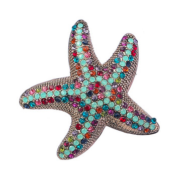 Fashion Metal Cartoon Rhinestone Starfish Καρφίτσα Γυναικεία Χαριτωμένα Animal Badge Party Κοσμήματα Αξεσουάρ Γυναικεία αξεσουάρ