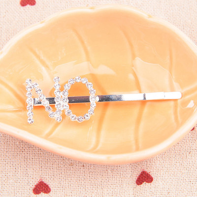 Agrafă de păr Femei Ace de păr Agrafă de păr Literă engleză Barrette Strass Personalitate Cuvânt Fată Ac de păr Accesorii de păr Bijuterii