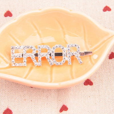 Agrafă de păr Femei Ace de păr Agrafă de păr Literă engleză Barrette Strass Personalitate Cuvânt Fată Ac de păr Accesorii de păr Bijuterii