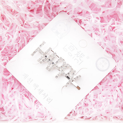 Agrafă de păr Femei Ace de păr Agrafă de păr Literă engleză Barrette Strass Personalitate Cuvânt Fată Ac de păr Accesorii de păr Bijuterii