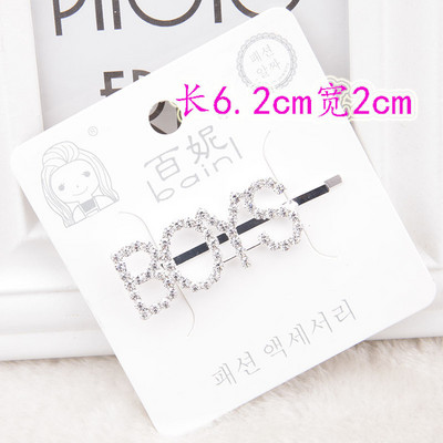 Agrafă de păr Femei Ace de păr Agrafă de păr Literă engleză Barrette Strass Personalitate Cuvânt Fată Ac de păr Accesorii de păr Bijuterii