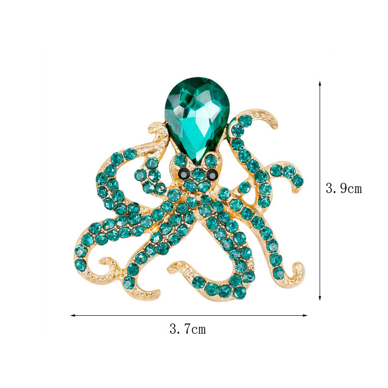 Caracatiță smalț Pin Pietre albastre Caracatiță Broșe Ace pentru femei bărbați drăguț animale de mare cristal bijuterii cadou