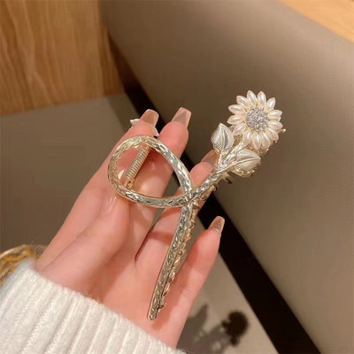 Agrafe de lux cu gheare de păr cu fluture de cristal perlat pentru femei 2022 pentru fete elegante ac de păr geometric crab accesorii de păr pentru femeie cadou