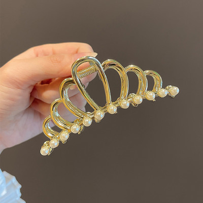 Agrafe de lux cu gheare de păr cu fluture de cristal perlat pentru femei 2022 pentru fete elegante ac de păr geometric crab accesorii de păr pentru femeie cadou