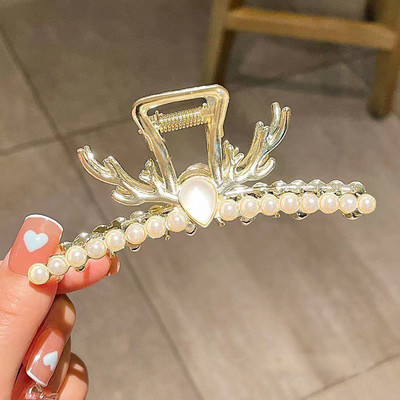 Agrafe de lux cu gheare de păr cu fluture de cristal perlat pentru femei 2022 pentru fete elegante ac de păr geometric crab accesorii de păr pentru femeie cadou