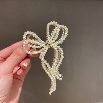 Agrafe de lux cu gheare de păr cu fluture de cristal perlat pentru femei 2022 pentru fete elegante ac de păr geometric crab accesorii de păr pentru femeie cadou