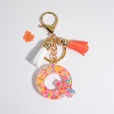 Breloc cu 26 litere, cu ciucuri, poșetă pentru femei, breloc AZ, pandantiv cu alfabet inițial, brelocuri, accesorii pentru cuplu, cadouri