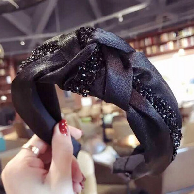 FashIon Benzile de păr înnodate de flanel pentru femei Trendy Girl Sport Face Spălare Bandă Cap Cerc Ornament de păr Accesorii de păr