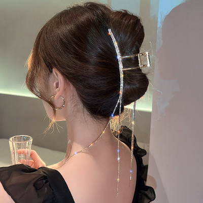 Luksuzne duge kristalne kopče za kosu s resicama za žene Djevojke Vintage geometrijske metalne ukosnice za kosu Pokrivala za kosu Dodaci za kosu