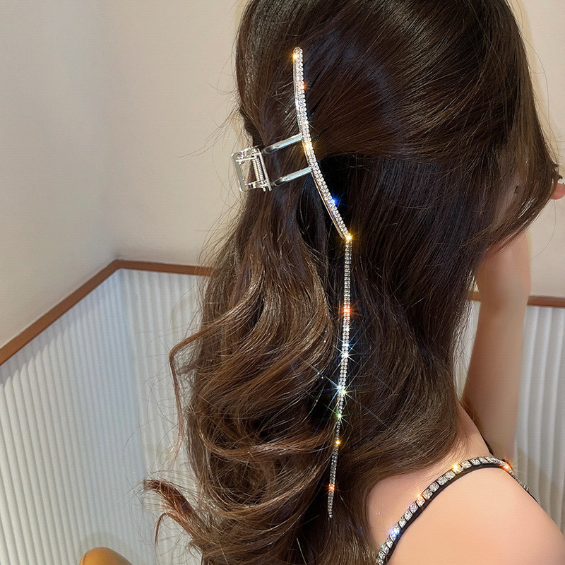 Luksuzne duge kristalne kopče za kosu s resicama za žene Djevojke Vintage geometrijske metalne ukosnice za kosu Pokrivala za kosu Dodaci za kosu