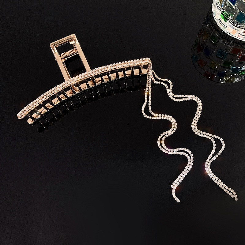 Luksuzne duge kristalne kopče za kosu s resicama za žene Djevojke Vintage geometrijske metalne ukosnice za kosu Pokrivala za kosu Dodaci za kosu