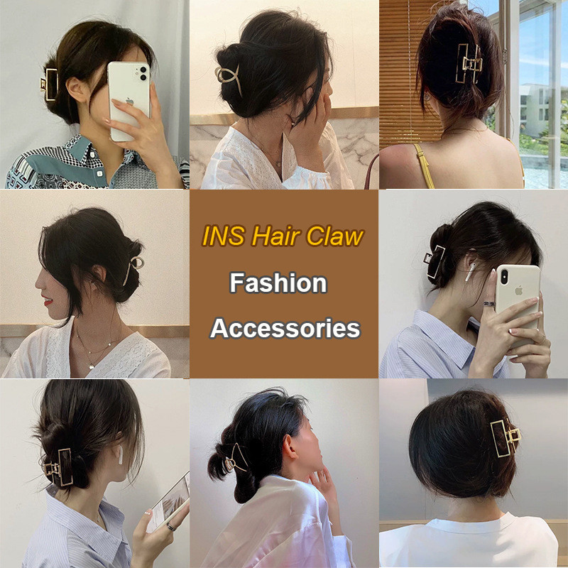 Ins Fashion Agrafe de păr pentru femei Crab de baie Agrafe de păr geometrice din metal coreean Agrafe pentru cap pentru fete Accesorii de păr la modă Cadou