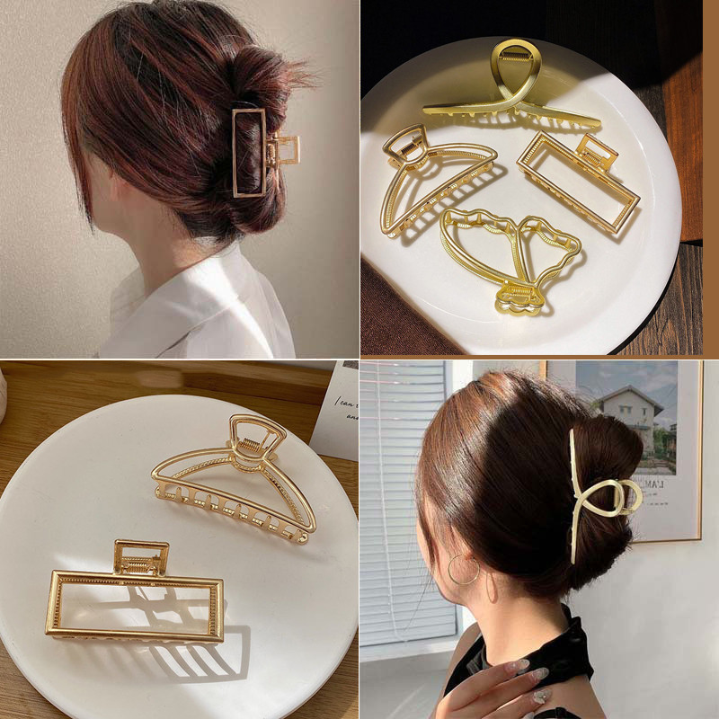 Ins Fashion Agrafe de păr pentru femei Crab de baie Agrafe de păr geometrice din metal coreean Agrafe pentru cap pentru fete Accesorii de păr la modă Cadou