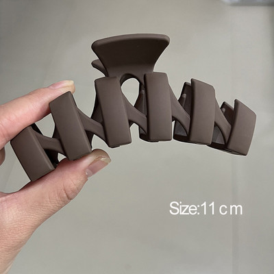 Agrafe geometrice pentru gheare de păr pentru femei Coreea, cafea, bej, acrilic, gheare de păr mari, agrafe pentru ac de păr, accesorii pentru păr