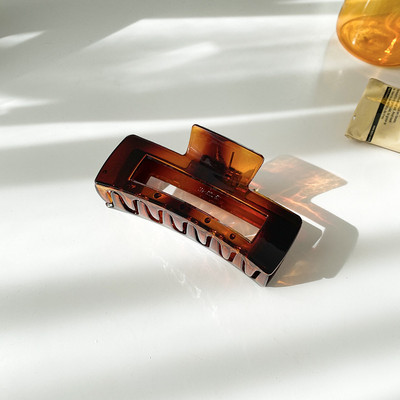 Agrafe geometrice pentru gheare de păr pentru femei Coreea, cafea, bej, acrilic, gheare de păr mari, agrafe pentru ac de păr, accesorii pentru păr