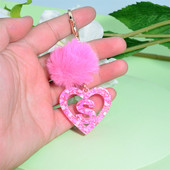 Nou Creativ Love English Letter Breloc Roz Pompon Alfabet Breloc Poștă Breloc pandantiv Ornament Suport pentru chei de mașină