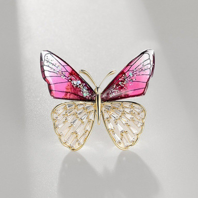 Broșă cu fluture de cristal cu gradient de modă Broșă din aliaj cu libelulă albină pentru femei Accesorii de bijuterii Cadouri Drăguț libelulă albină