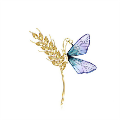 Broșă cu fluture de cristal cu gradient de modă Broșă din aliaj cu libelulă albină pentru femei Accesorii de bijuterii Cadouri Drăguț libelulă albină