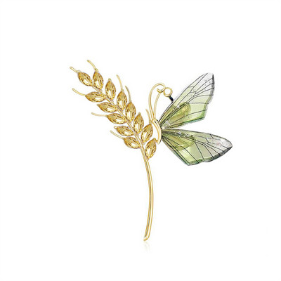 Broșă cu fluture de cristal cu gradient de modă Broșă din aliaj cu libelulă albină pentru femei Accesorii de bijuterii Cadouri Drăguț libelulă albină