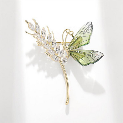 Broșă cu fluture de cristal cu gradient de modă Broșă din aliaj cu libelulă albină pentru femei Accesorii de bijuterii Cadouri Drăguț libelulă albină