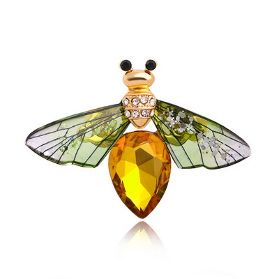 Broșă cu fluture de cristal cu gradient de modă Broșă din aliaj cu libelulă albină pentru femei Accesorii de bijuterii Cadouri Drăguț libelulă albină