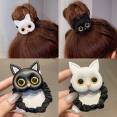 Femei drăguță pisică benzi elastice pentru păr articole pentru cap coreeane pentru copii benzi de cauciuc pentru fete suport pentru coadă de cal legături pentru păr Accesorii pentru păr