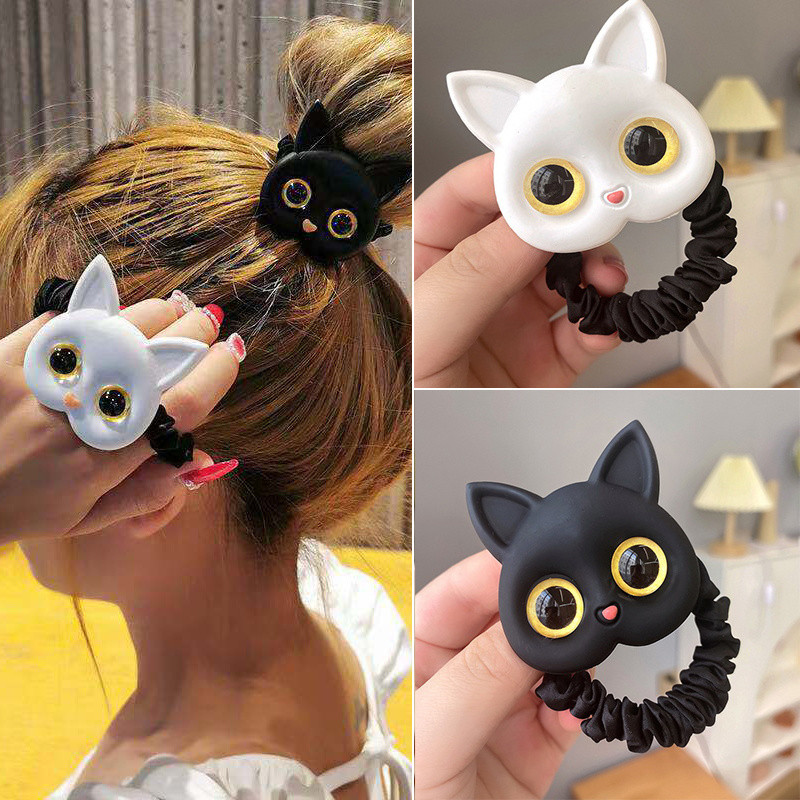 Femei drăguță pisică benzi elastice pentru păr articole pentru cap coreeane pentru copii benzi de cauciuc pentru fete suport pentru coadă de cal legături pentru păr Accesorii pentru păr