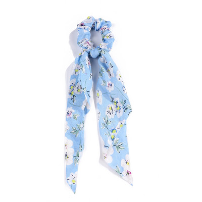 Eșarfă de păr Scrunchie de păr Scrunchie din șifon Floral Benzi de păr Suport pentru coadă de cal Cravate Scrunchy Accesorii vintage pentru femei, fete