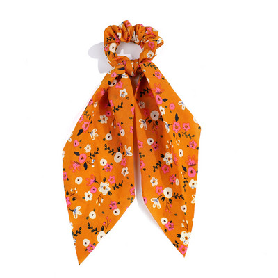 Eșarfă de păr Scrunchie de păr Scrunchie din șifon Floral Benzi de păr Suport pentru coadă de cal Cravate Scrunchy Accesorii vintage pentru femei, fete