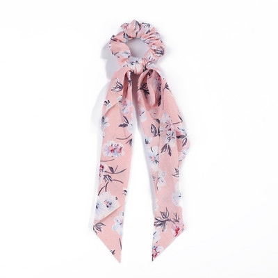 Eșarfă de păr Scrunchie de păr Scrunchie din șifon Floral Benzi de păr Suport pentru coadă de cal Cravate Scrunchy Accesorii vintage pentru femei, fete