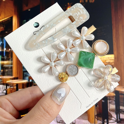 Agrafe de păr cu flori de perle noi, agrafe de păr pentru femei, fete, modă, acrilice, coadă de pește, accesorii pentru păr, bijuterii