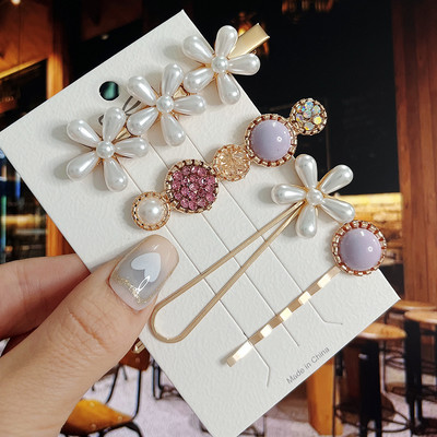 Agrafe de păr cu flori de perle noi, agrafe de păr pentru femei, fete, modă, acrilice, coadă de pește, accesorii pentru păr, bijuterii