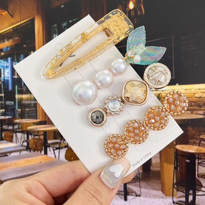 Agrafe de păr cu flori de perle noi, agrafe de păr pentru femei, fete, modă, acrilice, coadă de pește, accesorii pentru păr, bijuterii