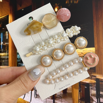 Agrafe de păr cu flori de perle noi, agrafe de păr pentru femei, fete, modă, acrilice, coadă de pește, accesorii pentru păr, bijuterii